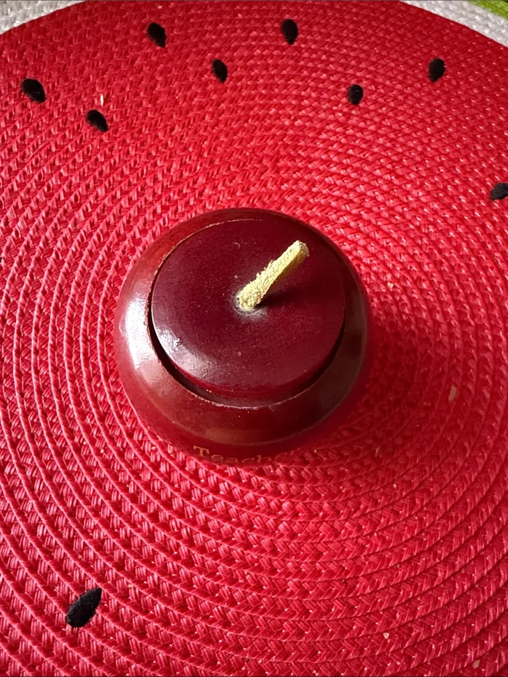 Teacher Apple Candle - Red Decorative Apple Accent